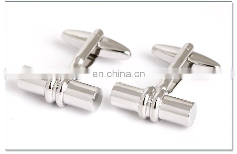 Simple Silver Cylinder Men Shirt Cufflinks