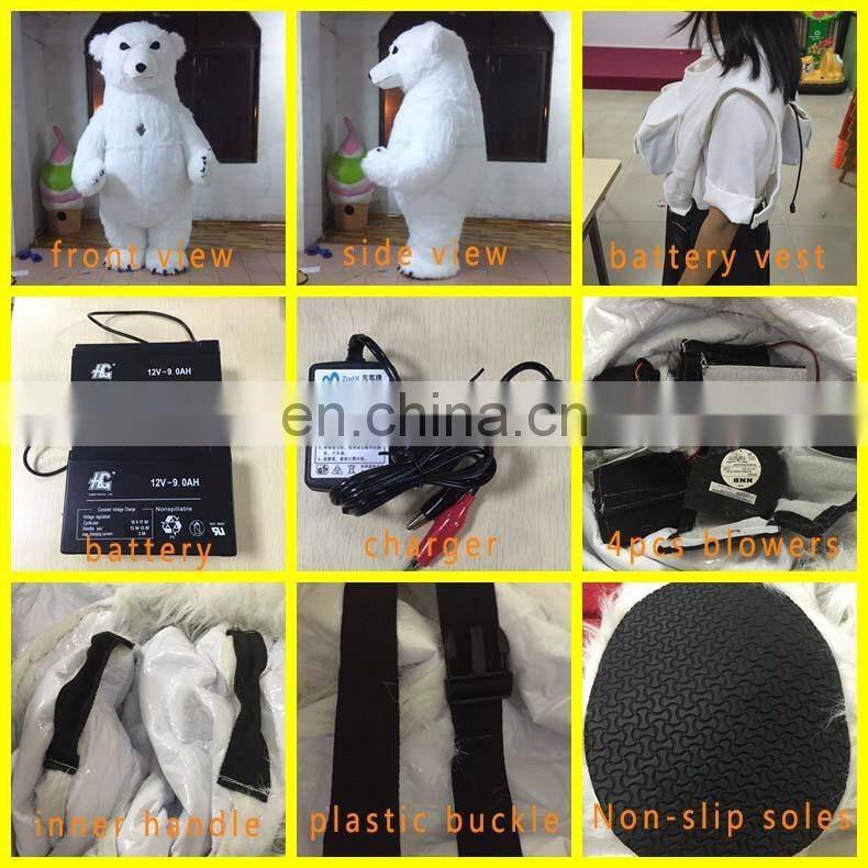 2.5M Huge polar bear inflatable fat costumes for adults