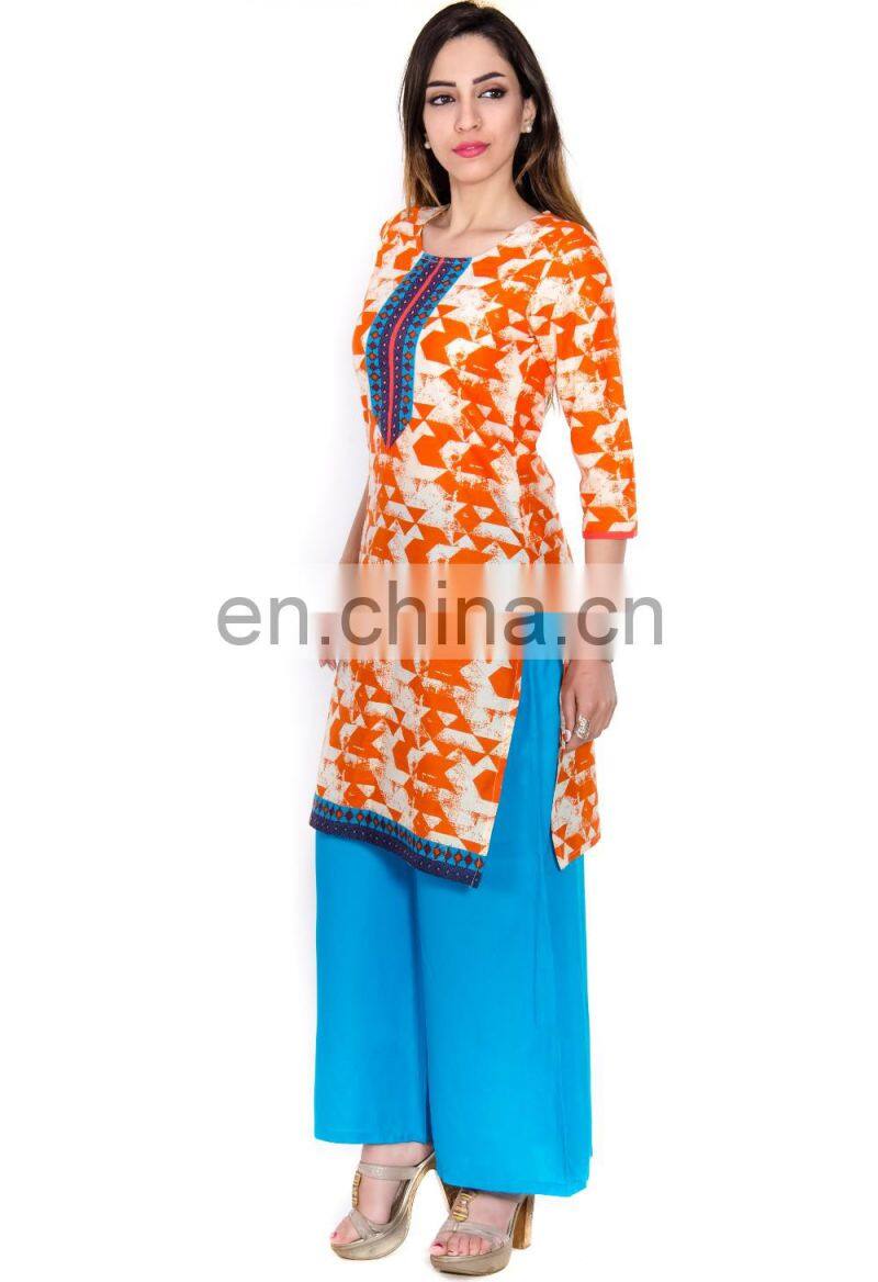 Designer jaipuri print Kurtis hand work round neck short length wholesaler India