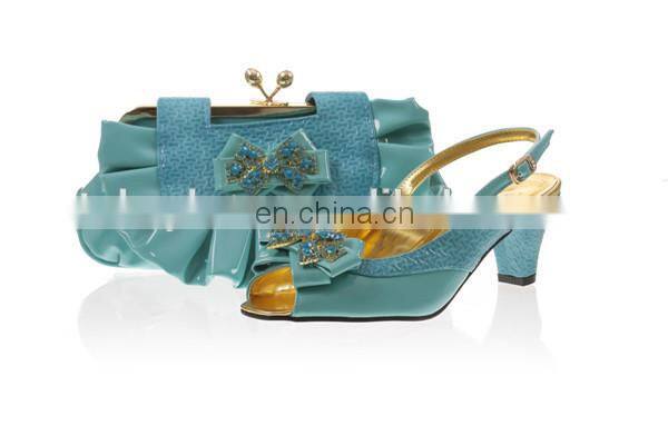 Italy style design shoes matching bags in turkey blue