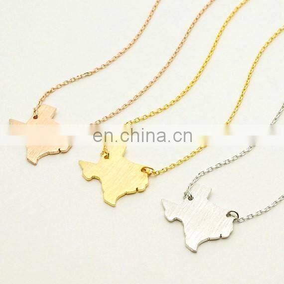 2017 New trending wholesale gold/silver/rose gold plating us state charms for necklace