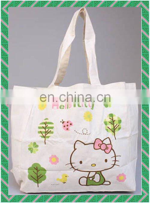 HOT SALE Eco-friendly recyclable Hello Kitty cotton canvas bag