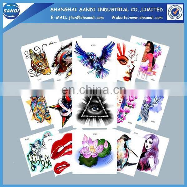 Custom colorful logo body permanent tattoo sticker