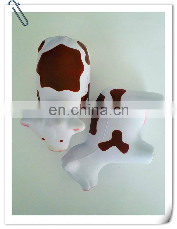 hot sale high quality PU stress ball cow shape/PU funny cow toy/customed PU promotional gift cow