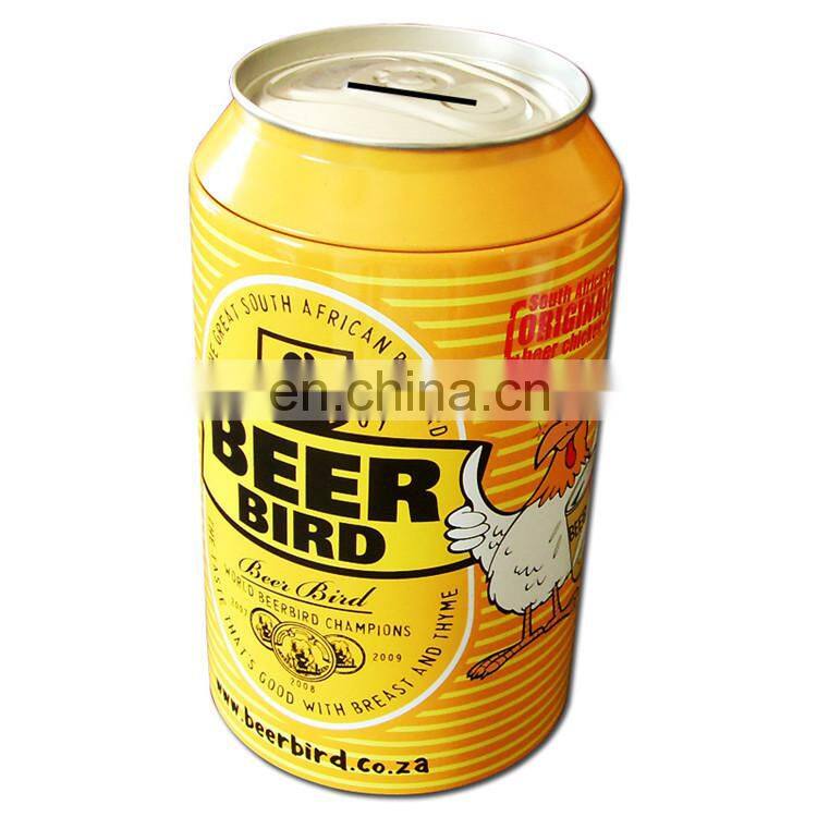 Beer can shaped money tin can coin bank wholesale