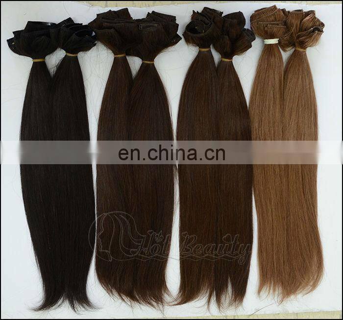 Indian virgin remy human hair extension, Hot Beauty Hair clip in hair