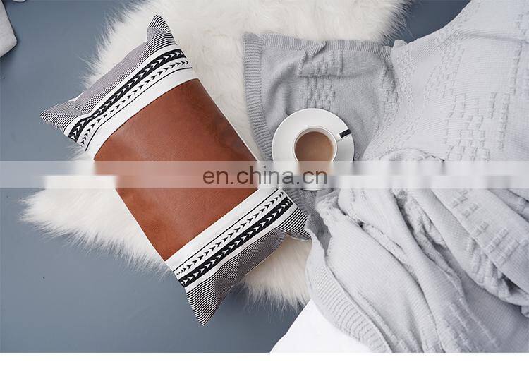 RAWHOUSE high quality leather throw cushion cover couch sofa cotton square decorative pillowcase