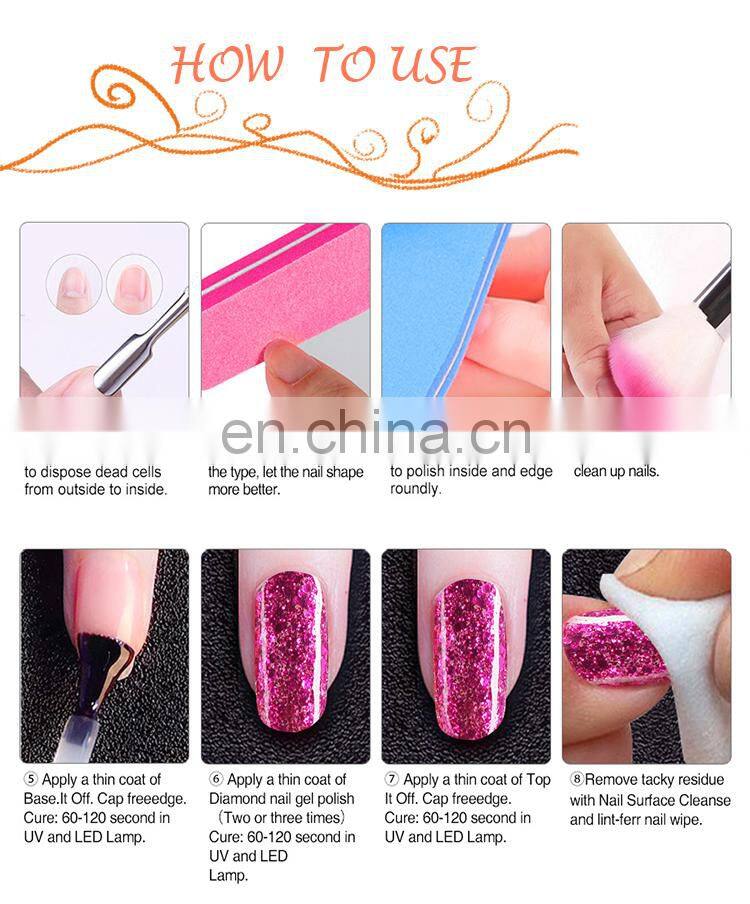 soak off uv led color RONIKI Fashion series Three step Nail Gel Polish