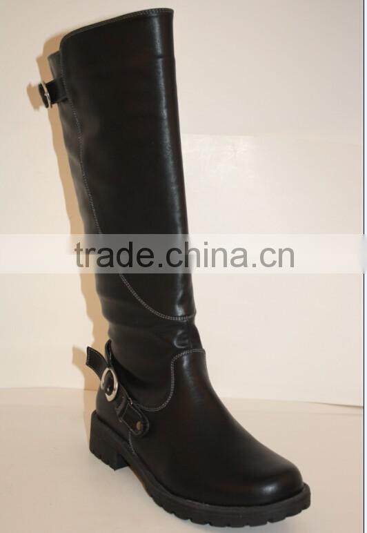 2016 Cheap black knee high heel wedge women boots