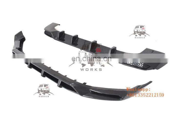 G wagon W464 topc style carbon fiber front lip with led lights and rear diffuser fit for G wagon W464 W463A G63 car bumper lip