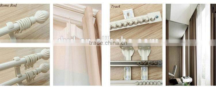 New design European jacquard polyester window curtain with curtain rod