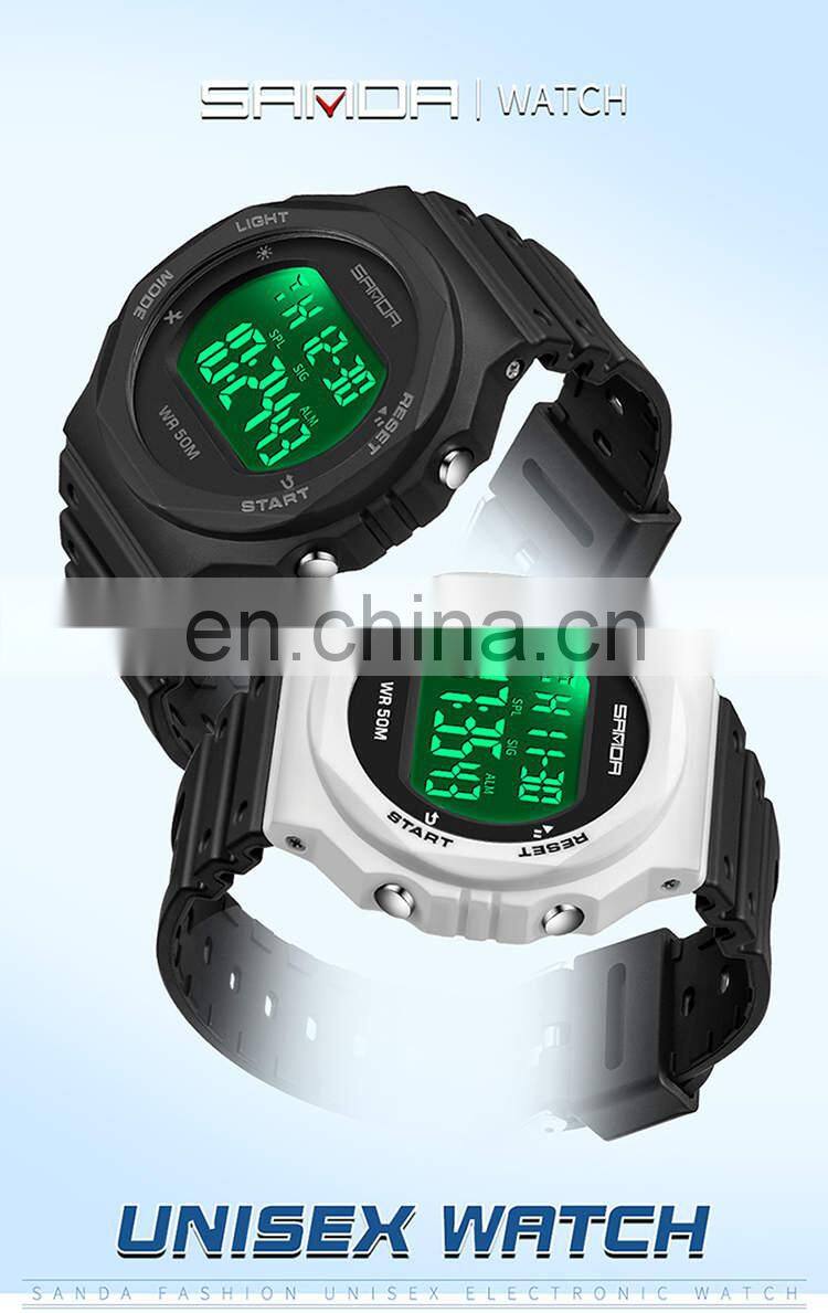 SANDA 6069 Women Watches LED Electronic Digital Waterproof Ladies Clock Female Wristwatch watch women brand