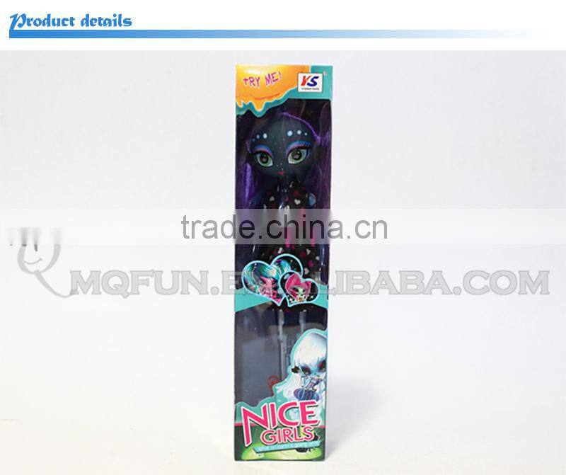 Mini Qute kawaii beautiful American Latex big head Alien girl kids fashion Plastic doll decoration educational toy NO.YS2013-1B