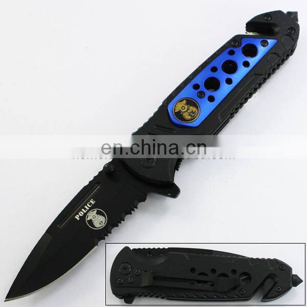 8" Hot Seller Stainless Steel Half Serrated Blade with Aluminum Handle Folding Military Pocket Knife