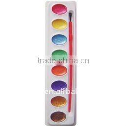 8 COLORS OVAL METALLIC DAMP DRY WITH A PAINTBRUSH WATER COLOR NON-TOXIC