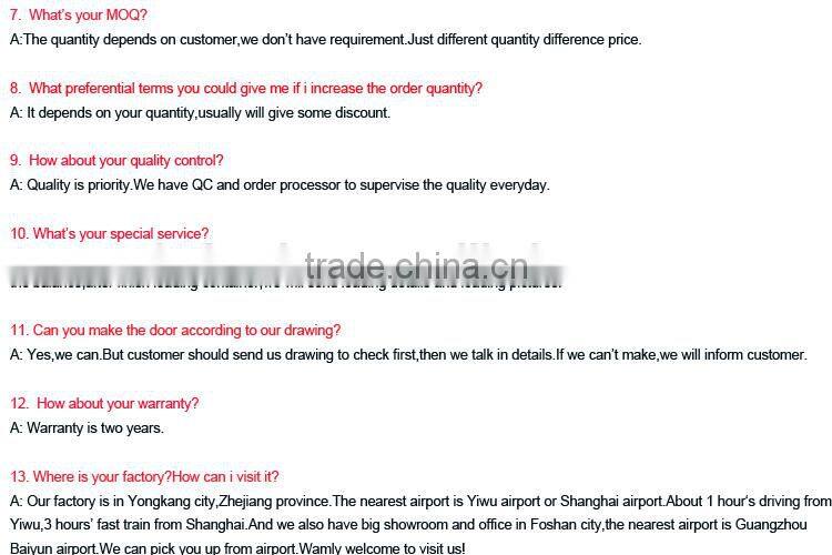 BG-AW9143 aluminum frame glass double entry door