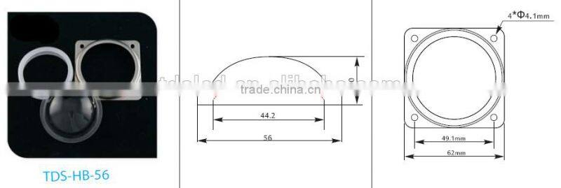 120 degree 56mm bay light Led optical lens with Gasket
