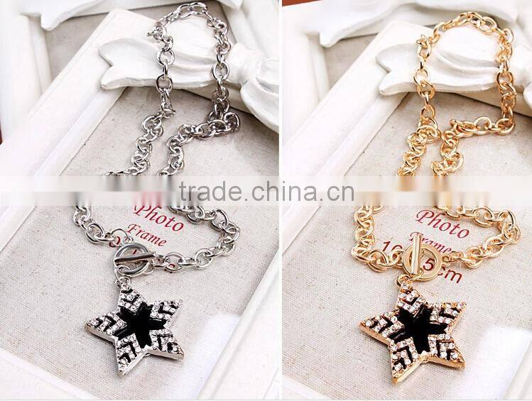 Newest Model Jewelry Silver and Gold Plated Thick Metal Chain Heavy Necklace