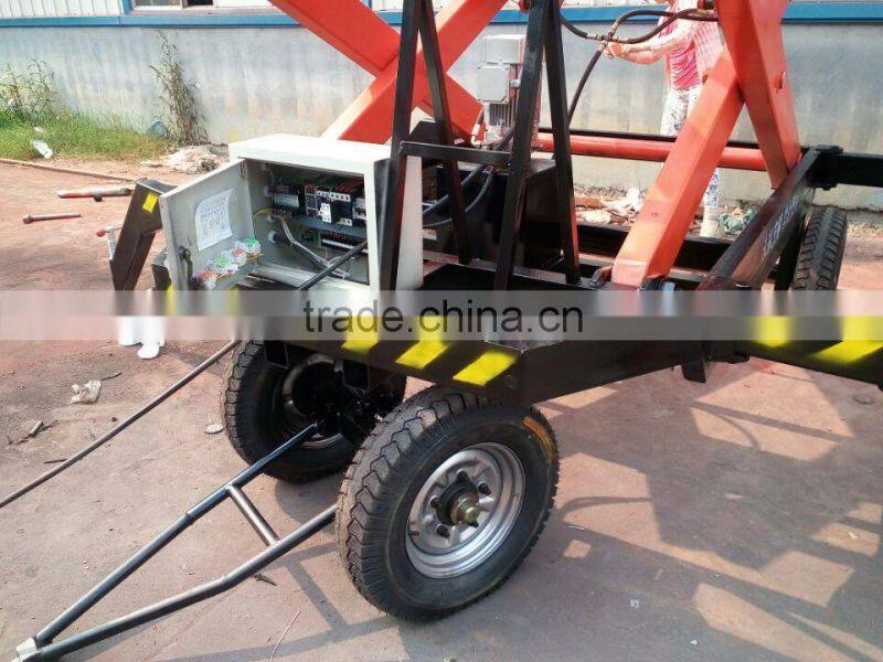 mobile four-wheels hydraulic scissor lift table for one man