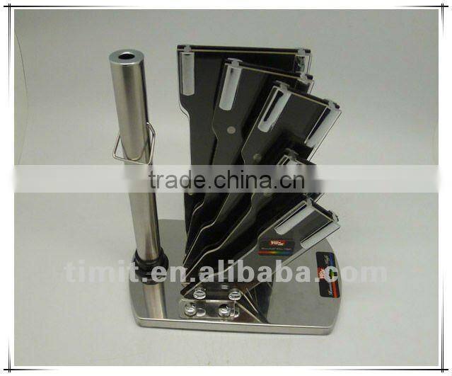 8pcs stainless steel solid handle good quality with block kitchen knife