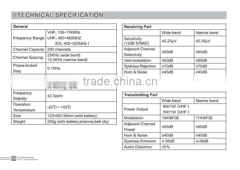 AT-398UVC True Dual Band Handheld Radio with FCC, CE and ROHS Approval