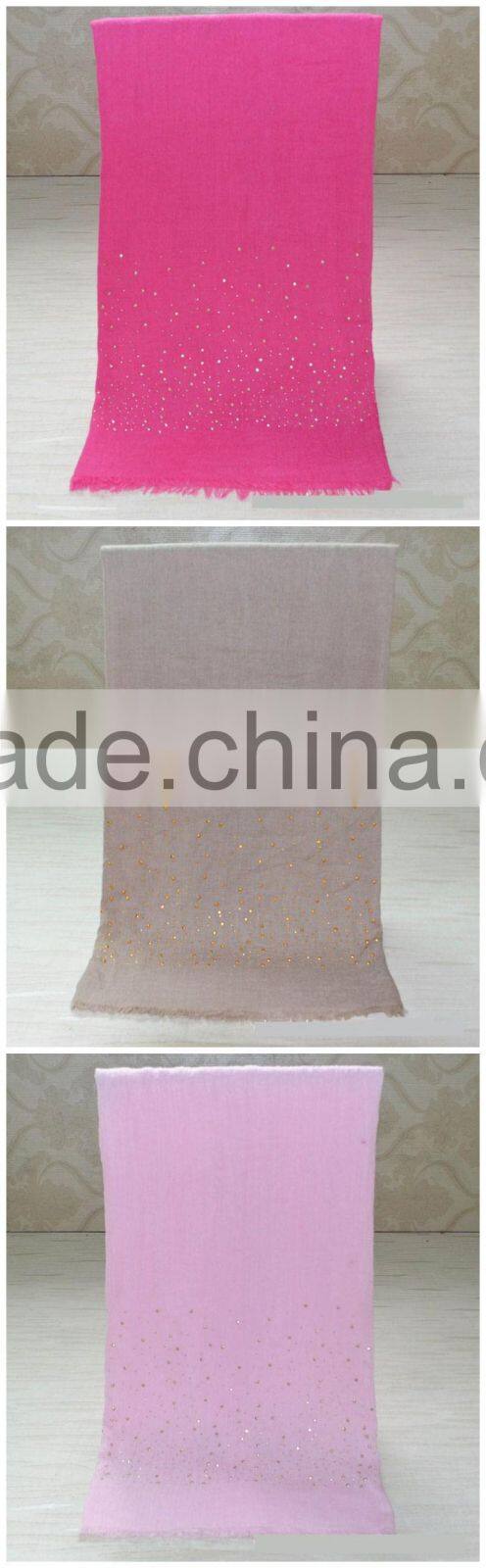 High Quality Autumn Winter Newest Hot Fix Rhinestuds Beaded Fashion Women Muslim Shawl