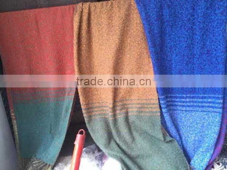 Wholesale Coral Fleece Striped Woven Warm Winter Women Shawls