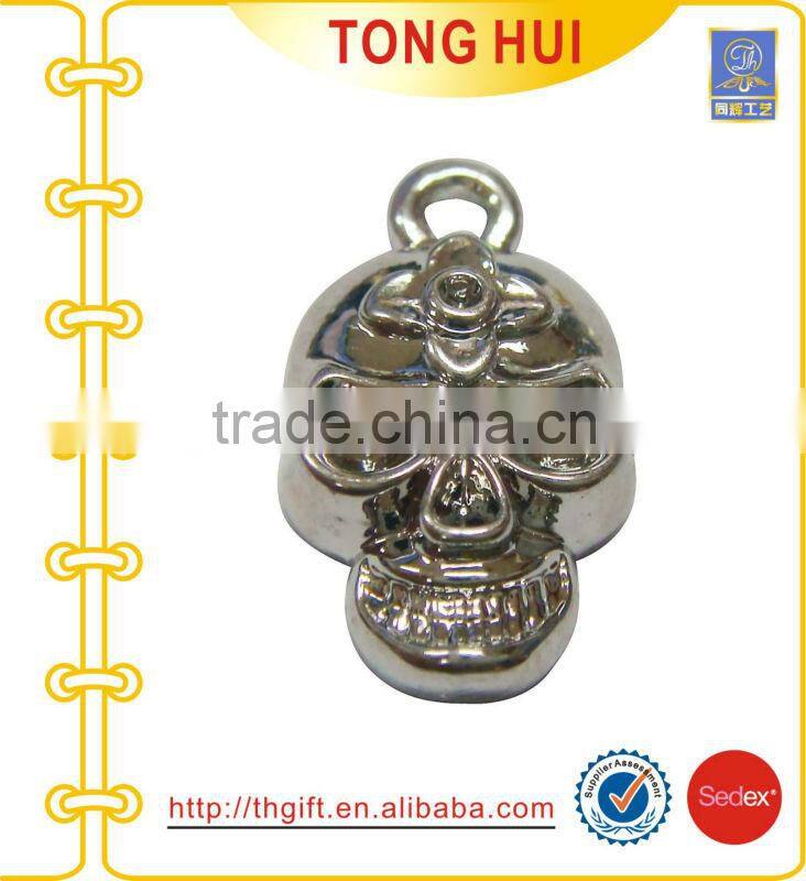 Skull head shape metal mobile phone strap