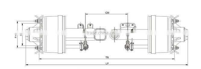 ZY Brand 14T German Type Spoke Axle For Semi Trailer
