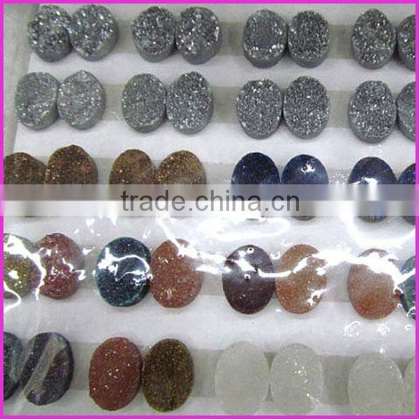 GC1178 Wholesale Red Round Druzy Cabochons