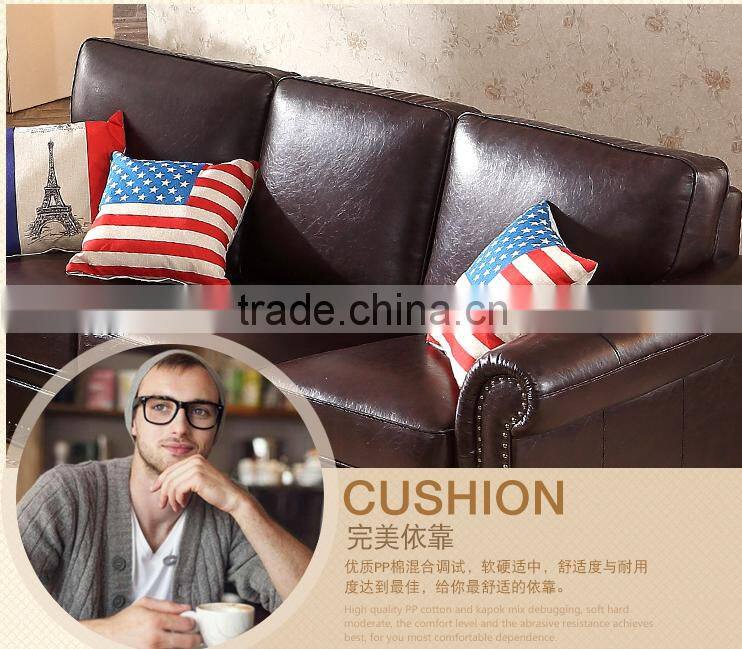 New American real leather sofa high quality living room furniture sectional sofa