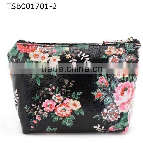 promotional canvas travel cosmetic organizer bag with PVC backing
