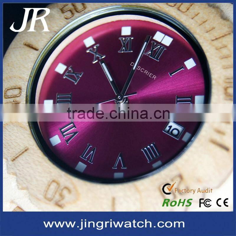 sunshine watch dial customize logo Bamboo Wooden Watch,with Japan Movt Quartz
