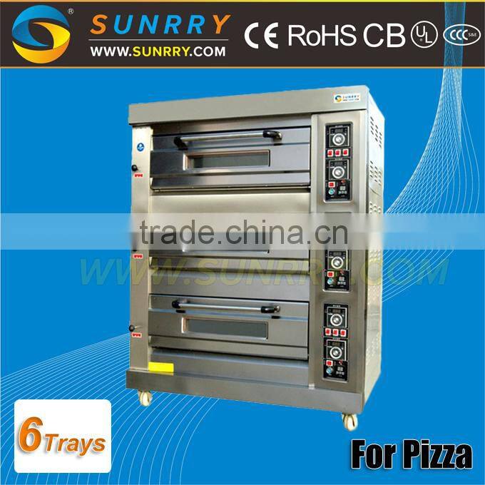 Fast Pizza Oven Front Stainless Steel Oven Pizza 3 Deck 6 Trays Fast Pizza Oven (SY-DV36PG SUNRRY)