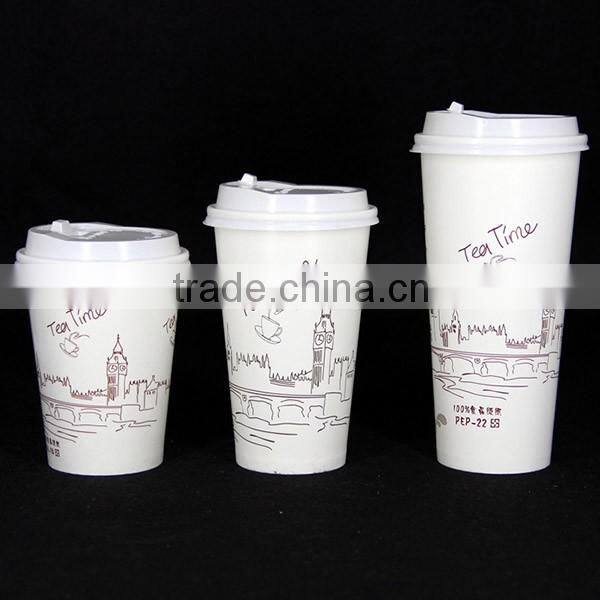 14oz,16oz,22oz disposable coffee cup with lid milk tee cup
