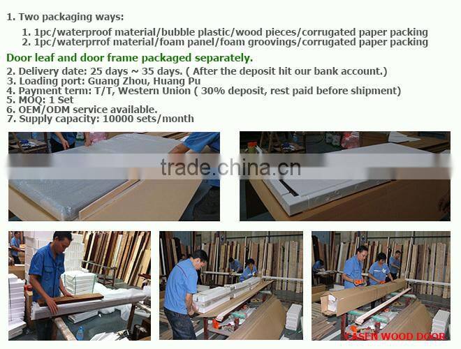 Solid wood interior outdood hard wood cherry plain wood bathroom door