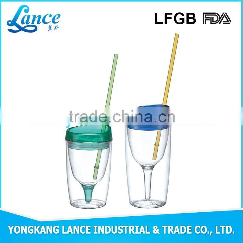 Customized Logo Eco-friendly Material Plastic CupsWith Straw plastic cup with straw