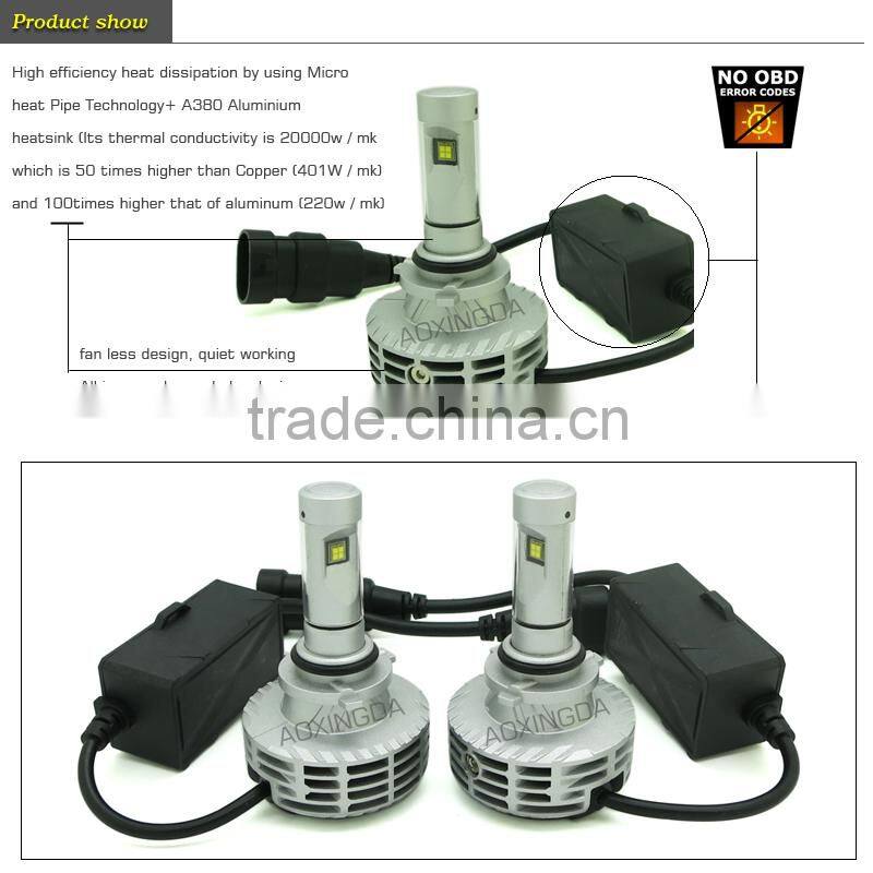 9006 HB4 6G 7G 8G 9G led headlight no OBD error code fanless all in one 6000LM 5 color optional LED headlight