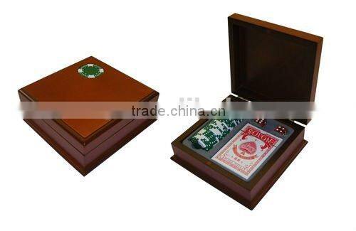 Custom Poker playing card in leather box