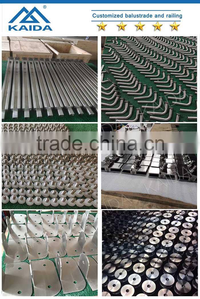 Stainless steel bracket for glass fin top and bottom fixing