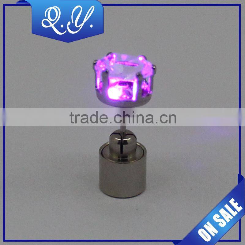 Wholesale Fashion Light Earrings, Women Men Punk Rock LED Bling Light Up Earrings Ear Studs Party Jewelry Gift