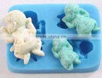 100% food save food grade cake tools fondant tools silicone 3D fondant mould