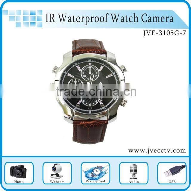 Hot sale JVE-3105G-7 watch digital camera IR video camera waterproof ip camera 1920*1080 resolution