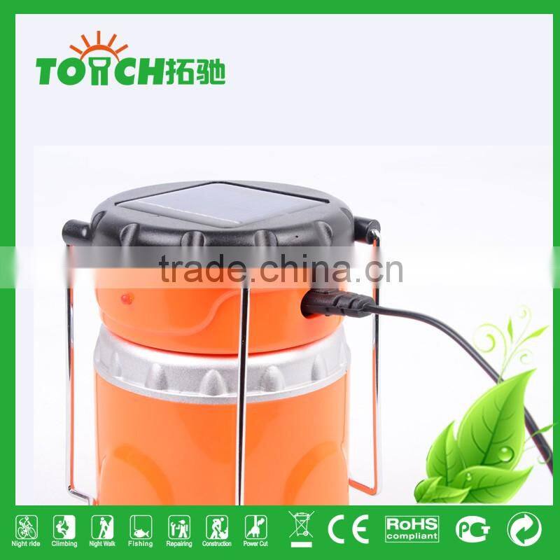 Solar Camping Light Rechargeable Camping Light Plastic Tent Lamp High Power ABS Lantern Emergency Searching Torch