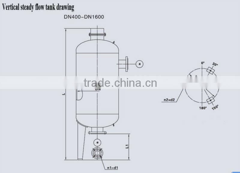 Vertical stainless steel high pressure tank