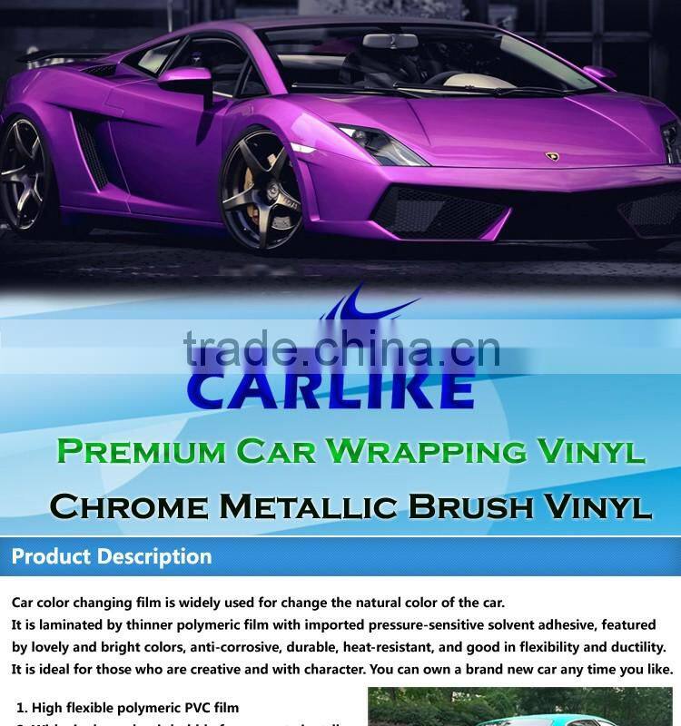 CARLIEK 1.52x20M Metallic Brushed Vinyl Auto Wrap Sticker