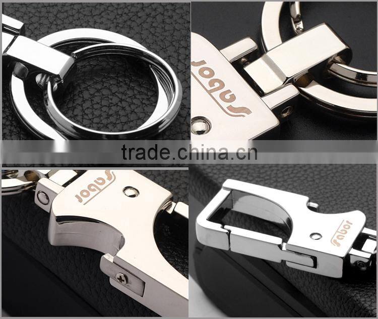 Whole Metal Double Rings Bottle Opener Key Chain