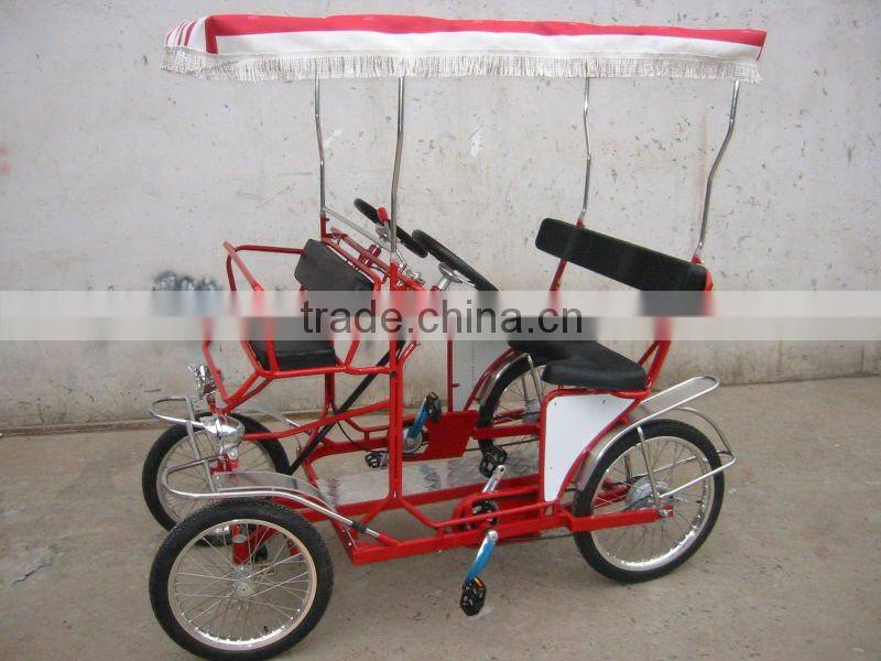 YELLOW SURREY BIKE QUADRICYCLE