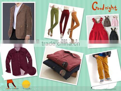 100% cotton collar shirt fabric ,corduroy fabric mill in china