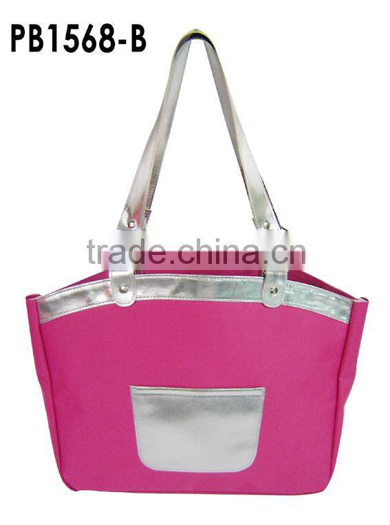 2016 hot selling Eco-friendly cotton canvas lady bag with pu handle